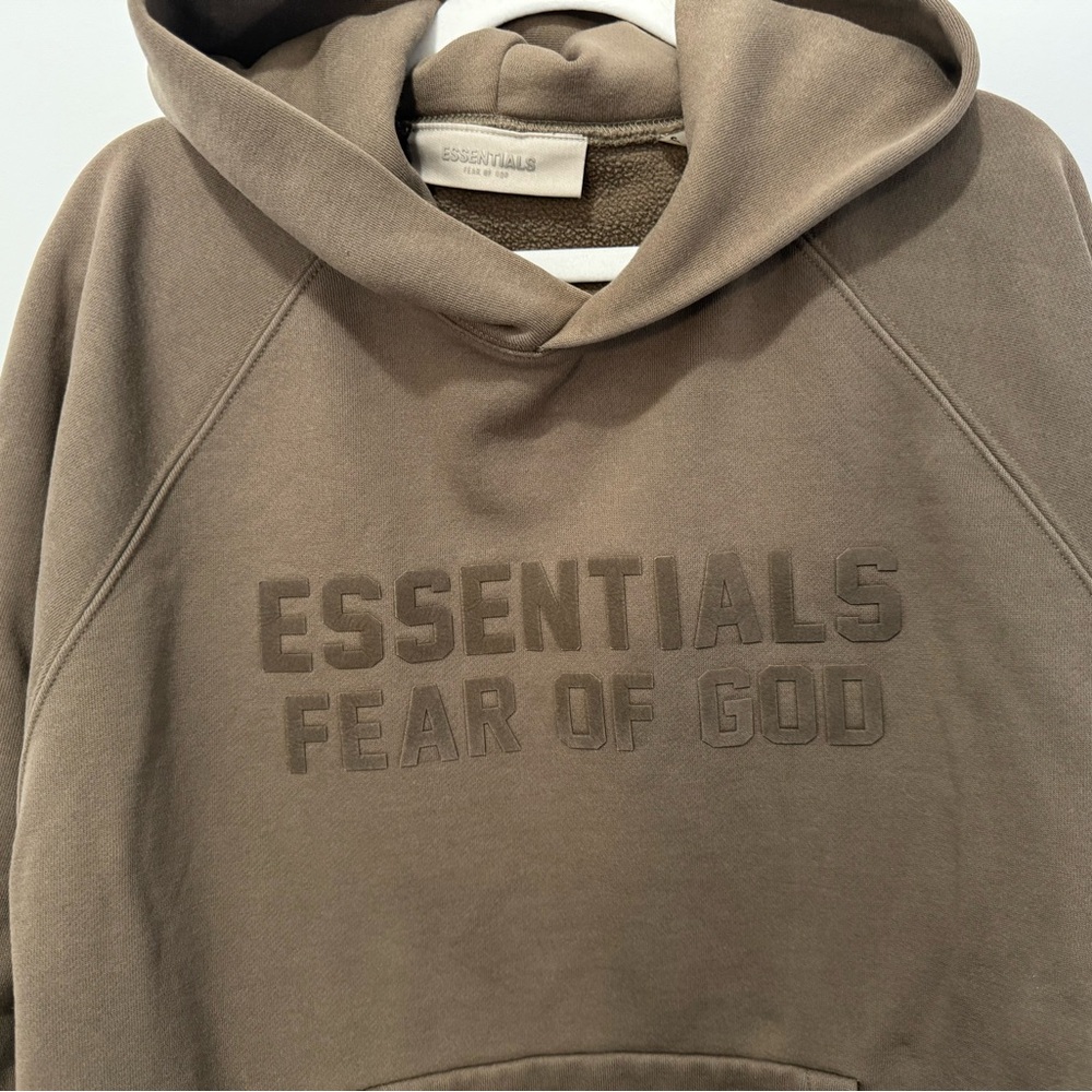 Fear of God Essentials Army Green Hoodie Size S Streetwear - Picture 7 of 9